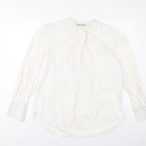 Kookai Women's Ivory Long Sleeve Button Blouse Size 14