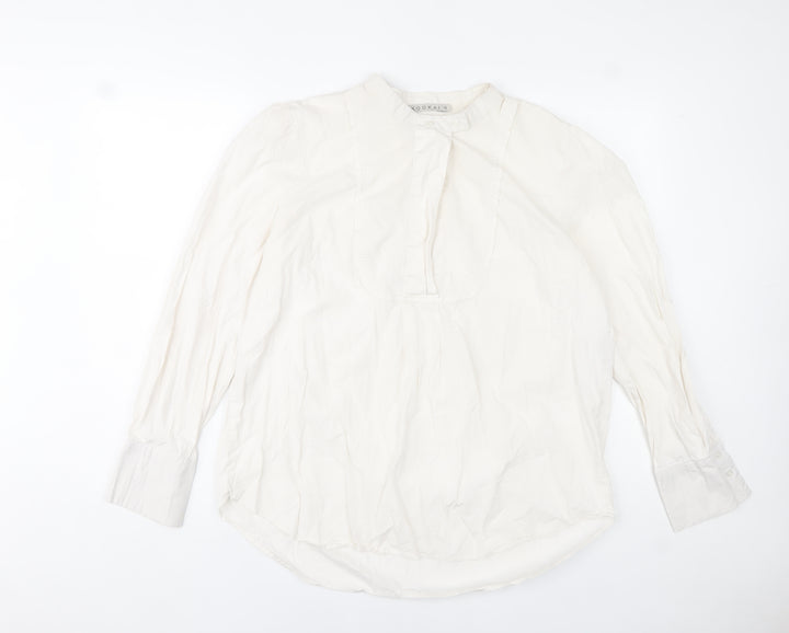 Kookai Women's Ivory Long Sleeve Button Blouse Size 14