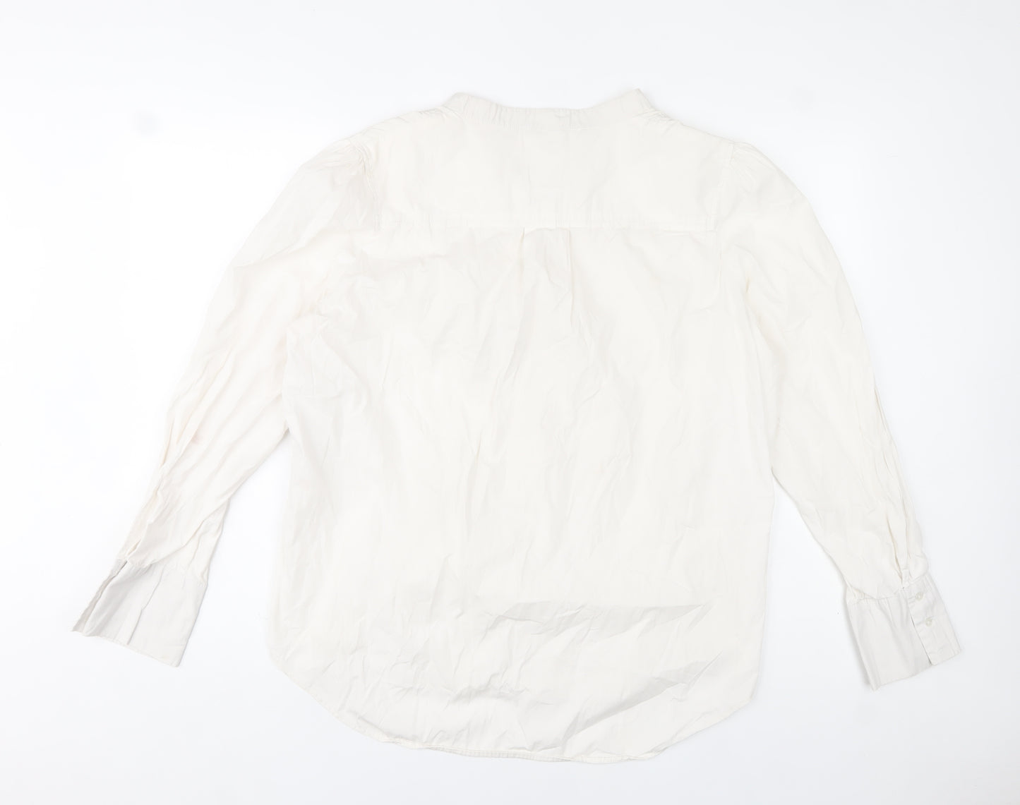 Kookai Women's Ivory Long Sleeve Button Blouse Size 14