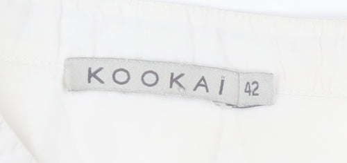 Kookai Women's Ivory Long Sleeve Button Blouse Size 14