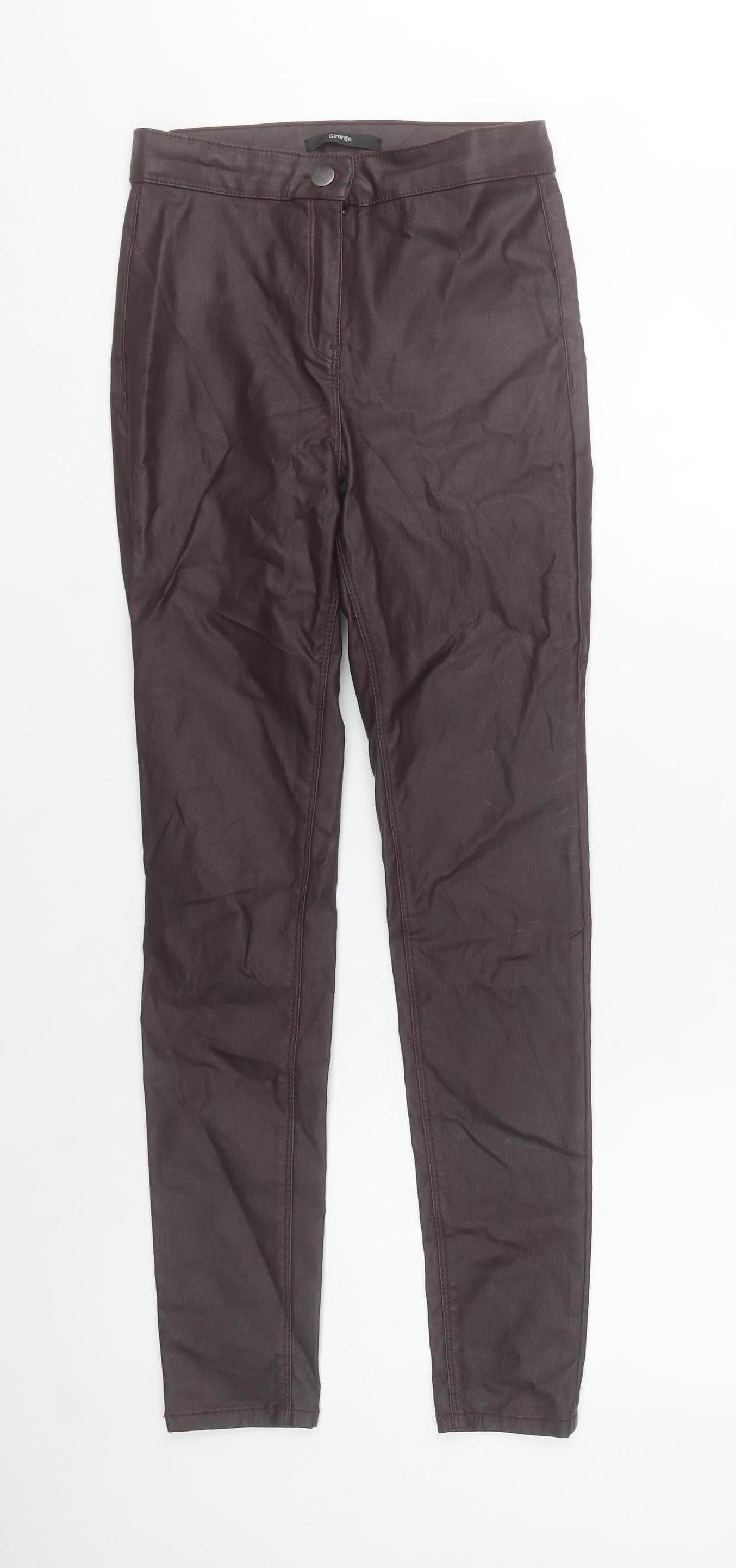 George Women’s Burgundy Skinny Jeans UK 10 Viscose Blend Mid Rise