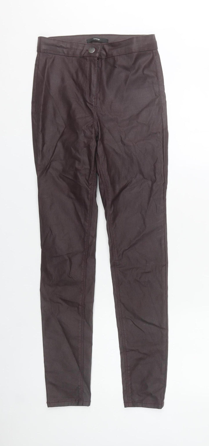 George Women’s Burgundy Skinny Jeans UK 10 Viscose Blend Mid Rise