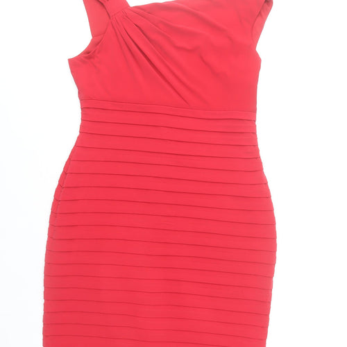London Times Women’s Red One Shoulder Bodycon Dress Size 12