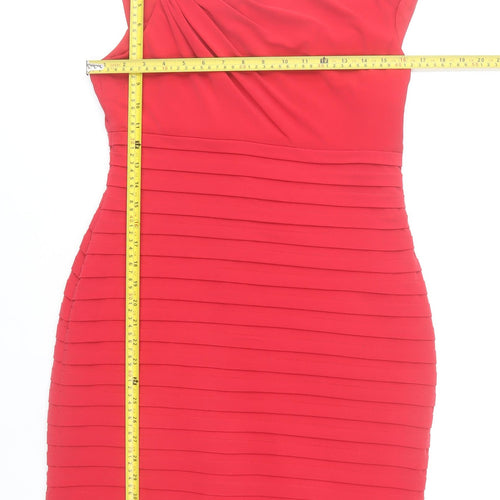 London Times Women’s Red One Shoulder Bodycon Dress Size 12