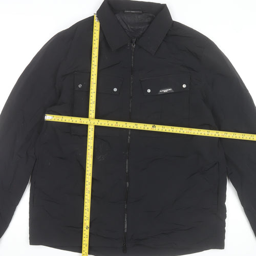 Alessandro Zavetti Men's Black Nylon Full Zip Casual Jacket L