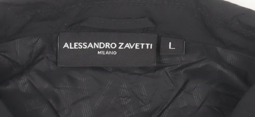 Alessandro Zavetti Men's Black Nylon Full Zip Casual Jacket L