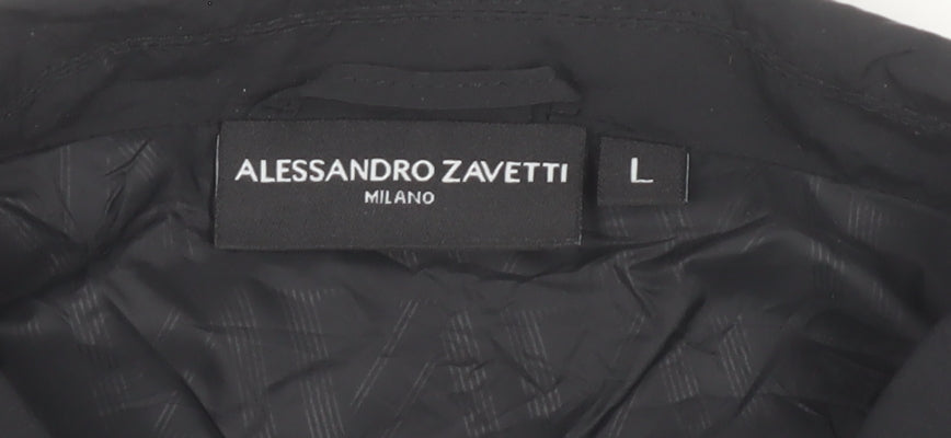 Alessandro Zavetti Men's Black Nylon Full Zip Casual Jacket L