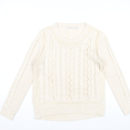 MHL Women’s Ivory Cable-Knit Jumper Size S Acrylic Blend
