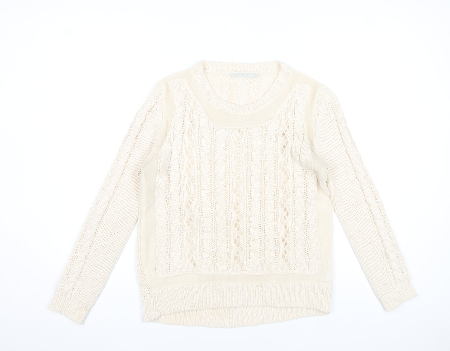 MHL Women’s Ivory Cable-Knit Jumper Size S Acrylic Blend
