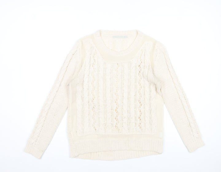 MHL Women’s Ivory Cable-Knit Jumper Size S Acrylic Blend