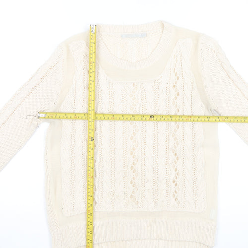 MHL Women’s Ivory Cable-Knit Jumper Size S Acrylic Blend