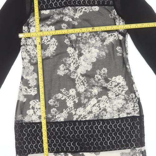 Rocha John Rocha Women Black Floral Lace Shift Dress Size 12