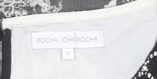 Rocha John Rocha Women Black Floral Lace Shift Dress Size 12