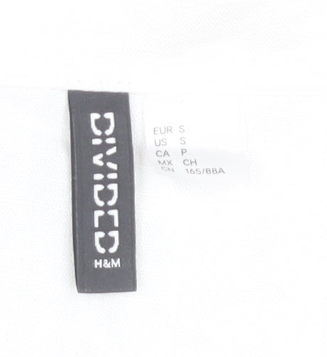 H&M Divided Womens White Linen Blend Short Sleeve Button Up Shirt Size S
