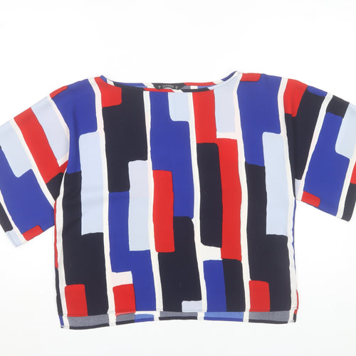 Dunnes Women’s Multicoloured Geometric Cropped Blouse Size 10