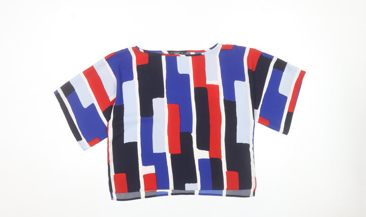 Dunnes Women’s Multicoloured Geometric Cropped Blouse Size 10