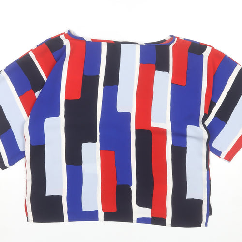 Dunnes Women’s Multicoloured Geometric Cropped Blouse Size 10
