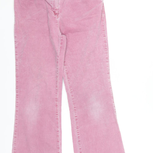 Next Womens Pink Corduroy Flared Trousers UK 8 Regular