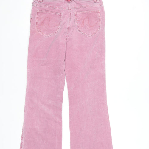 Next Womens Pink Corduroy Flared Trousers UK 8 Regular