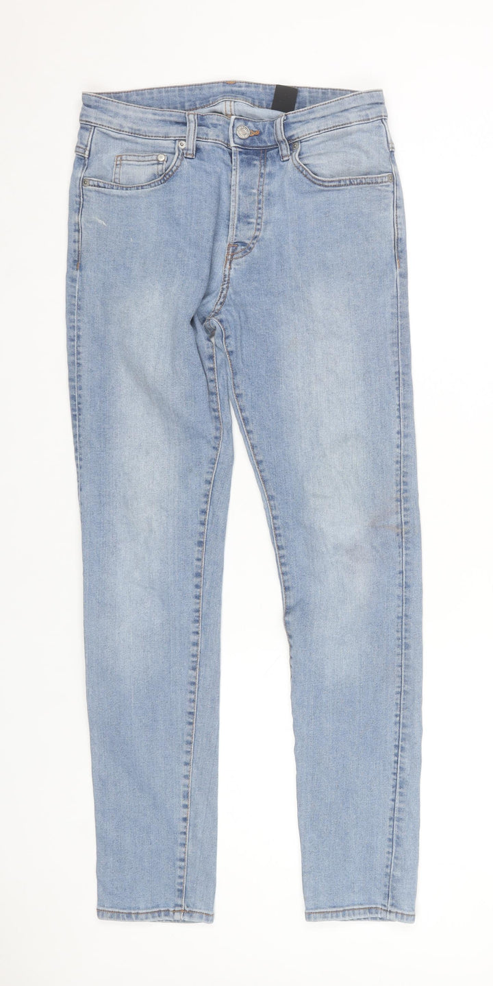 Men’s Light Blue Skinny Denim Jeans Size 30 Regular Fit