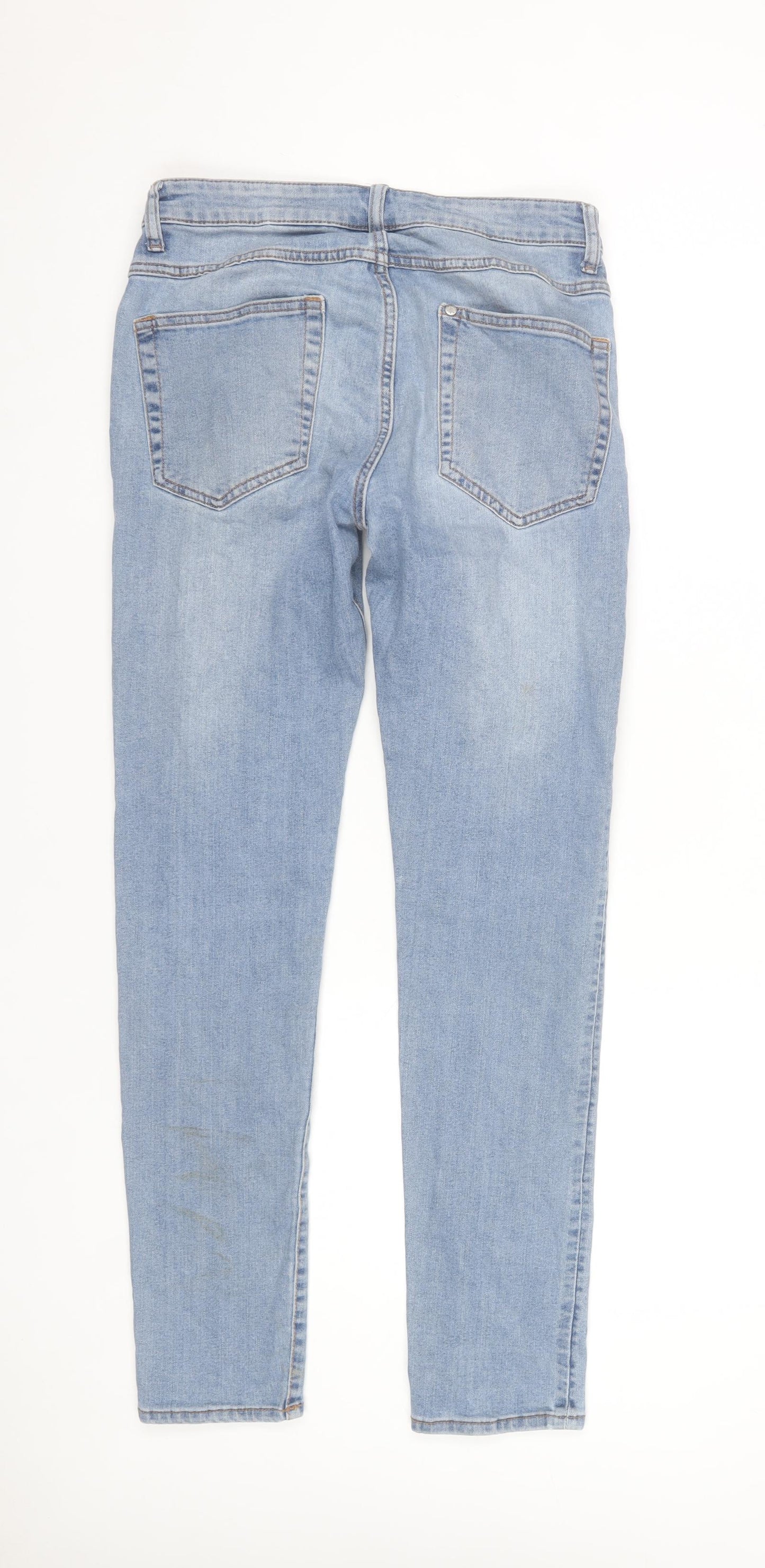 Men’s Light Blue Skinny Denim Jeans Size 30 Regular Fit