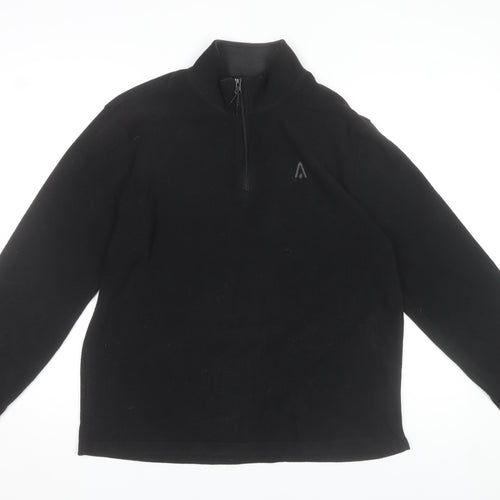 Glacier Point Men's Black Fleece 1/4 Zip Pullover Sweatshirt L