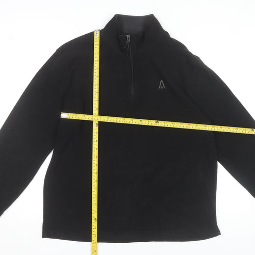 Glacier Point Men's Black Fleece 1/4 Zip Pullover Sweatshirt L