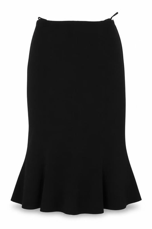 Front view of Luisa Spagnoli Women's Black Knee Length Trumpet Skirt, size 16