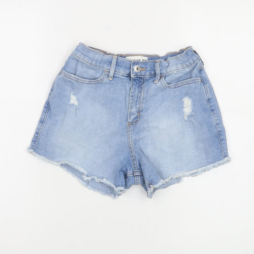 Abercrombie Kids Blue Denim Distressed Mom Shorts Girls 13-14 Years