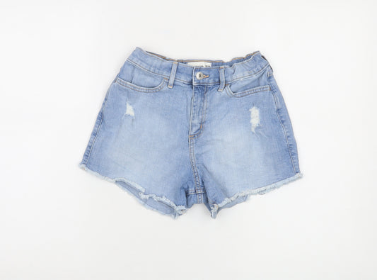 Abercrombie Kids Blue Denim Distressed Mom Shorts Girls 13-14 Years