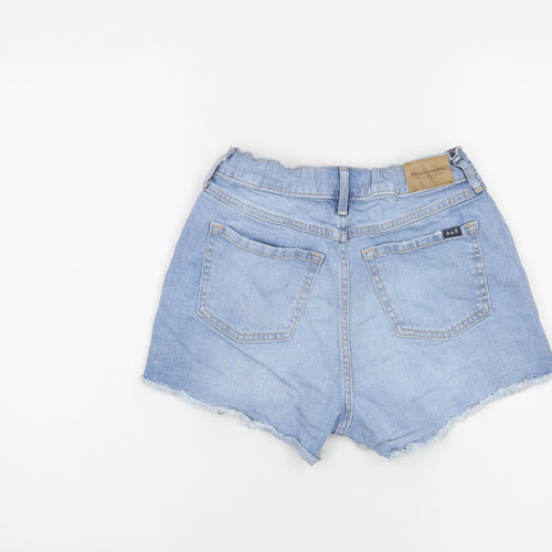 Abercrombie Kids Blue Denim Distressed Mom Shorts Girls 13-14 Years