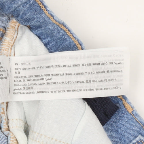 Abercrombie Kids Blue Denim Distressed Mom Shorts Girls 13-14 Years