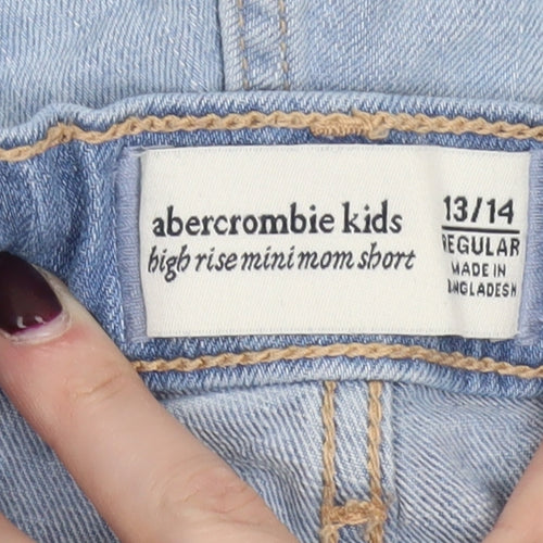 Abercrombie Kids Blue Denim Distressed Mom Shorts Girls 13-14 Years
