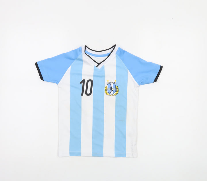 Dunnes Stores Boys Blue Argentina Football Jersey T-Shirt 5-6 Years