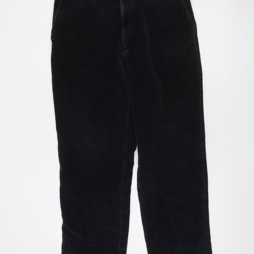 Marks and Spencer Men's Black Corduroy Trousers 36x29 Regular Fit