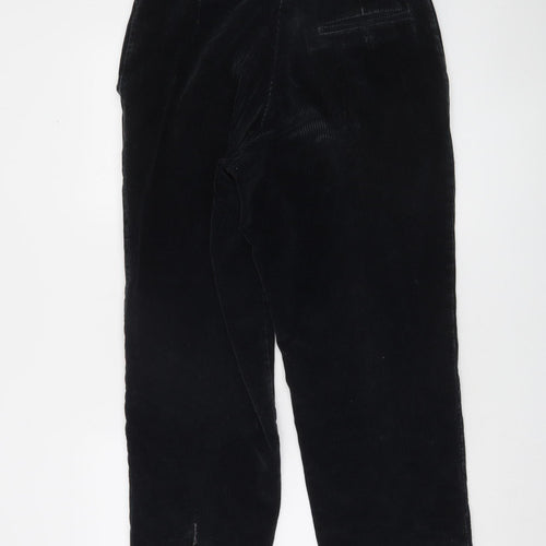 Marks and Spencer Men's Black Corduroy Trousers 36x29 Regular Fit