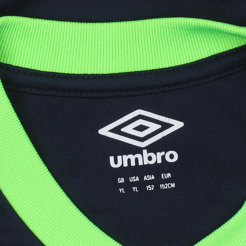 Umbro Boys Blue Football Jersey T-Shirt 12 Years Lightweight Sports Top