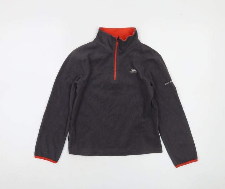 Trespass Boys Grey Fleece 1/4 Zip Pullover Sweatshirt 7-8 Years