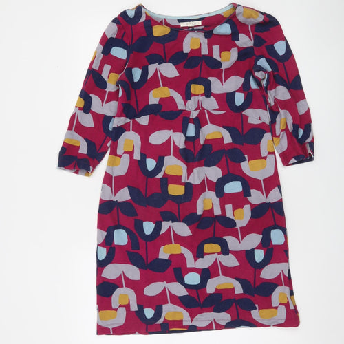 White Stuff Women's Multicoloured Size 8 Shift Dress 3/4 Sleeve