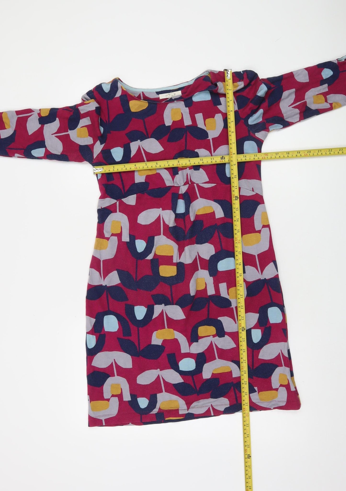 White Stuff Women's Multicoloured Size 8 Shift Dress 3/4 Sleeve