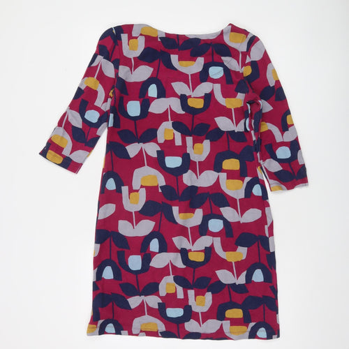 White Stuff Women's Multicoloured Size 8 Shift Dress 3/4 Sleeve