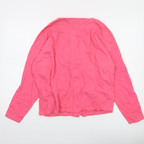St. Bernard Women Pink Cotton Button-Up Long Sleeve Top One Size