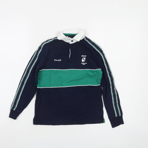 St. Bernard Boys Blue Ireland Rugby Polo Shirt 6-7 Years Long Sleeve Cotton