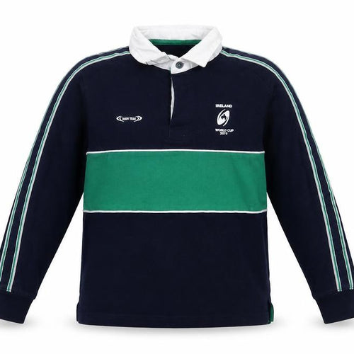 St. Bernard Boys Blue Ireland Rugby Polo Shirt 6-7 Years Long Sleeve Cotton