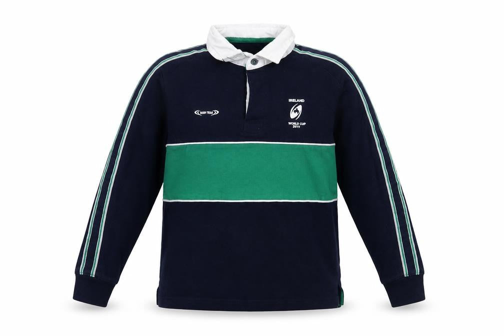 St. Bernard Boys Blue Ireland Rugby Polo Shirt 6-7 Years Long Sleeve Cotton