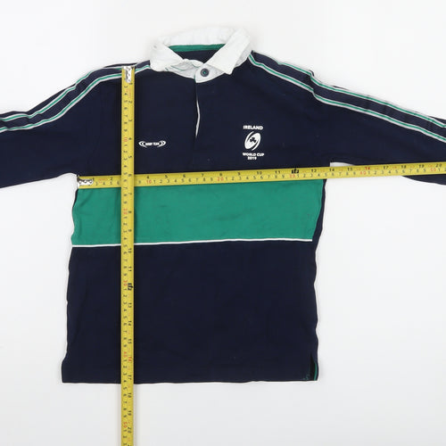 St. Bernard Boys Blue Ireland Rugby Polo Shirt 6-7 Years Long Sleeve Cotton