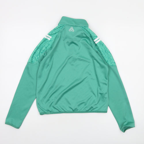 Azzurri Boys Green 10-11 Years 1/4 Zip Sports Sweatshirt