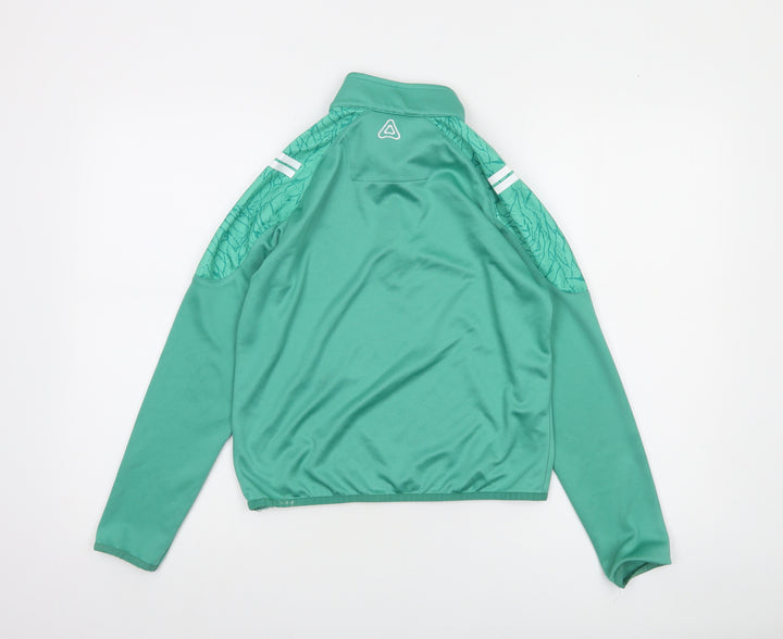 Azzurri Boys Green 10-11 Years 1/4 Zip Sports Sweatshirt