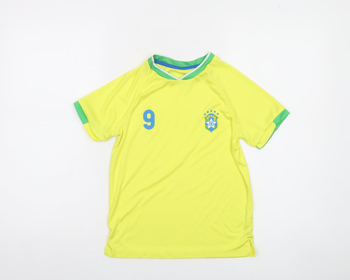 Dunnes Stores Boys Yellow 9-10 Years Football Jersey T-Shirt