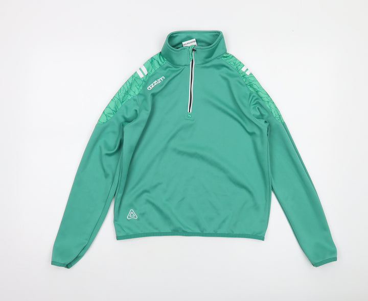 Azzurri Boys Green 10-11 Years 1/4 Zip Sports Sweatshirt
